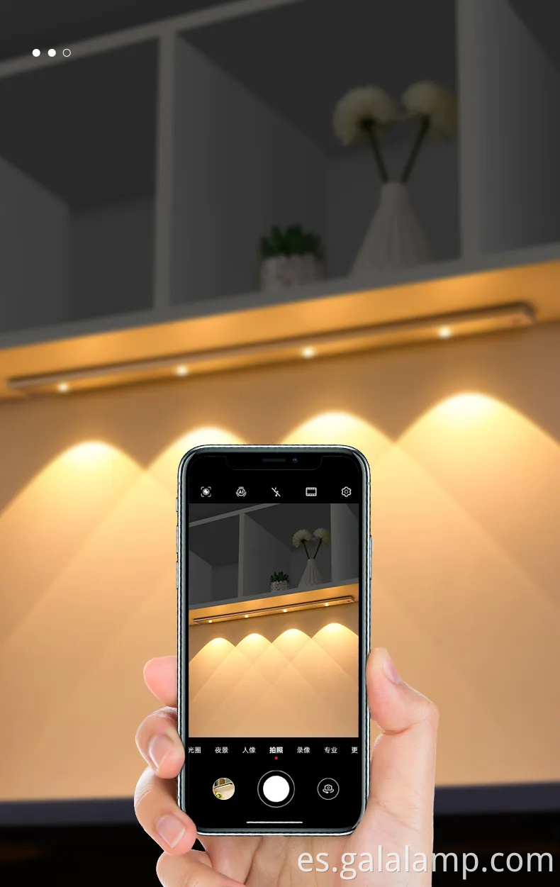 Sensor de movimiento inalámbrico LED nocturna para gabinetes de cocina y dormitorios